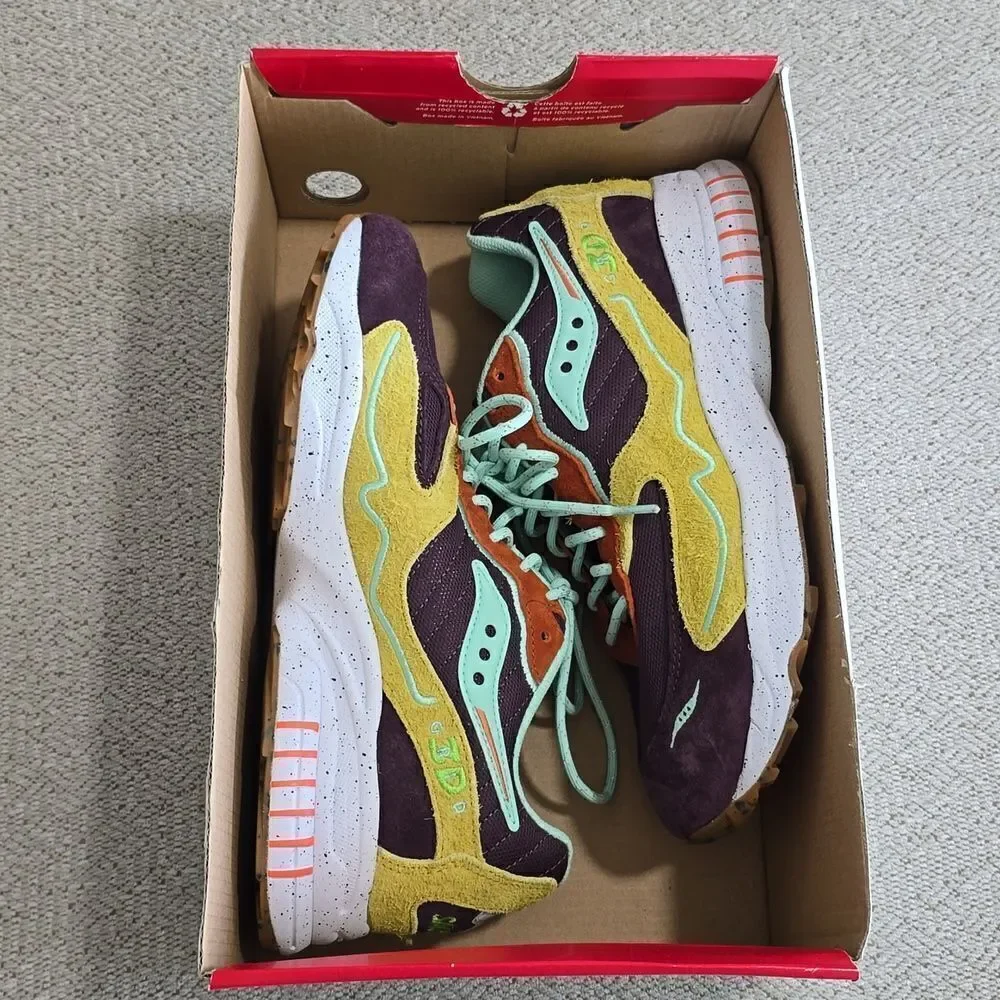 Saucony 3D Grid Hurricane Trailian Colorful Unisex Sneaker Shoes-Size 9.5